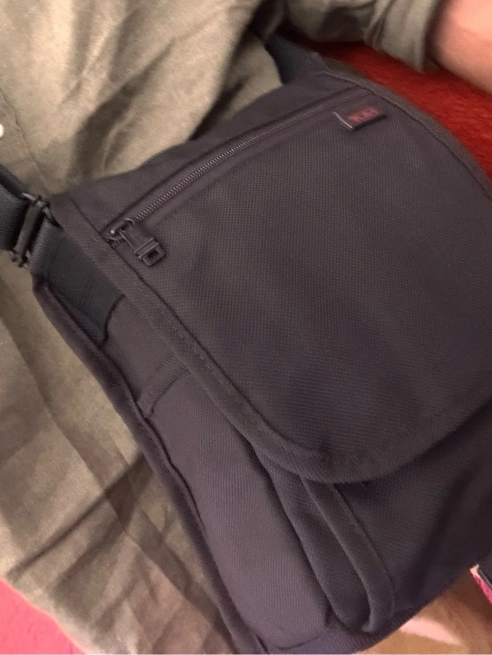 Tumi Black Nylon 3-Piece Messenger and Carry Bag Set